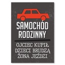 Plechový plagát, kovový nápis, Rodinné auto, humor