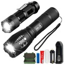 Vojenská taktická LED FLASHLIGHT XML-T6 a Q5 ZOOM Sada 2 kusov v POUZDRI