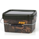 Vedro s klapkou na guličky Pellet a krmív Fox Camo Square Bucket 5L