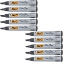 Bic Black Beveled Permanent Mark Set x10