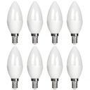 8x LED ŽIAROVKA ÚSPORA ENERGIE C37 E14 10W 800lm 6000K STUDENÁ BIELA