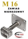 Záves M16-in zahnuté ucho / so základňou - nerez