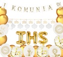 Communion Set Balóny Confetti Garland Banner IHS