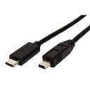 USB kábel (2.0), USB C M - miniUSB M, 0,5 m, okrúhly