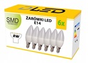 6x E14 LED žiarovka 858lm 8W STUDENÁ sviečka