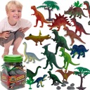 DINOSAURY FÓRKY VEĽKÁ SADA V NÁDOBE + PRÍSLUŠENSTVO 40 PRVKOV. 5-13 cm