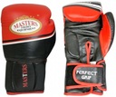 Kožené boxerské rukavice Masters RBT-LF 18 oz, čierne a červené