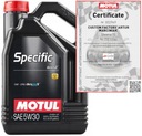 MOTUL SPECIFIC DEXOS2 5W30 C3 GM OPEL SYNTHETIC 5L