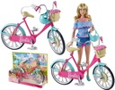 Bicykel pre bábiku Barbie s košíkom s kvetmi, doplnky pre bábiky DVX55