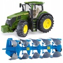 Bruder John Deere 7R 350 traktor Green + 5-radličný pluh Lemken Agriculture