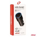 Kamencová USB-C+USB autonabíjačka 38W 12/24V