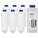 6x Filter pre DELONGHI ECAM ESAM odstraňovač vodného kameňa 500 ml