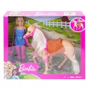 FXH13 Bábika Barbie + kôň s koňom na koni