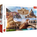 PUZZLE 1500 ZOBRAZIŤ STAVBY V KRAJINÁCH TALIANSKO KOLÁŽ TRAVEL 12+ KOCIEK