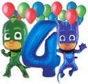 Dekoračná sada PJ Masks s balónikmi k 4. narodeninám