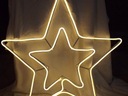 LED LAMPY NEON STAR VEĽMI VEĽKÉ, TEPLÉ BIELE, 70 cm