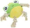 Pes PetGang TOY FROG škrípajúci plyš s povrazom, 23 cm