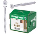 SPAX SKRUTKY NA MDF TORX POZINKOVANÉ MDF DOSKY 4X50MM 200KS