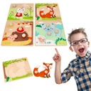 ADAM TOYS Sada drevených puzzle so sezónnymi rúčkami