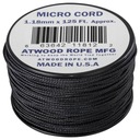 Atwood Rope MFG Micro Cord 1,18 mm/38 m (125 stôp) ČIERNA