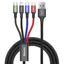 4v1 Iphone Lightning 2 x USB-C microUSB USB kábel v nylonovom opletení