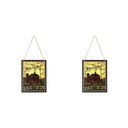 2 sady plakiet Pumpkin Scarecrow Plaques on