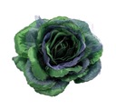 Brošňový špendlík Kvetinová látka Rose Green/Navy 13 cm / 2897