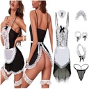 SEXY EROTICKÁ SÚPRAVA SPÁDLA Naughty Maid BLACK COSTUME S