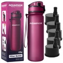 AQUAPHOR City Water Bottle Filtračná fľaša 500 ml Burgundsko + 5 NÁPLŇOV