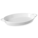 Oválny pekáč s rúčkami 165x105x30mm biely porcelán - He