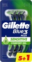 Holiaci strojček Gillette Blue3 Sensitive 6 ks