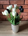 Silikónové tulipány 40cm Kytica 5ks Biela