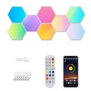 Šesťhranná lampa x8 voštinová RGB USB SÚPRAVA ČASOVAČA NA DIAĽKOVÚ APLIKÁCIU HUDBA