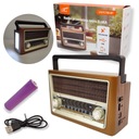 Prenosné rádio s FM/AM/SW/USB RETRO baterkou, napájané BLUETOOTH kuchynskými batériami