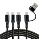 NYLONOVÝ KÁBEL 3v1 PRE IPHONE / MICRO USB / USB-C