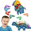 Naučte sa počítať dinosaurus puzzle s číslicami 3+