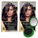 LOREAL Preference Hair Dye 3 Dark Brown sada 2 ks + ZADARMO