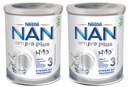 2x NAN 3 Optipro Plus upravené mlieko 800g