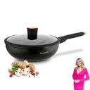 HLBOKÁ PANvica 30 cm WOK panvica INDUKČNÁ NEREZOVÁ s pokrievkou Black Rose