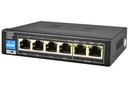 PoE switch 4x PoE 2x Uplink pre BCS 60W PoE kamery