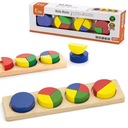 VIGA Drevené puzzle matematické bloky Zlomky 10 Montessori blokov