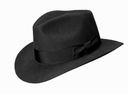 Pánska vlnená čiapka Fedora čierna Indiana Jones WITLEATHER Skoczów