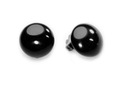 Kiara České klipsy do uší Black Pearls Glass Classic Hemispheres Smooth