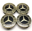 Čierne zlato 4x 75 mm pre Mercedes-Benz Nabendeckel