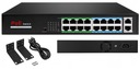 PoE switch 16 POE portov 160W 2x Uplink RJ45 1Gbps