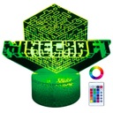 Minecraft Creeper Inscription 16 LED 3D stolná lampa pre deti + diaľkové ovládanie