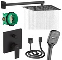 HANSGROHE podomietkový set s čiernou batériou + iBOX + dažďová sprcha 40x40 slim