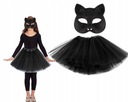 Kitten BLACK set mačacie sukne maska ​​maškarný karnevalový outfit