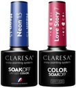 NEON HYBRID NAIL LAK 13 CLARESA + LOVE STORY HYBRID NAIL LAK 7 CLARESA