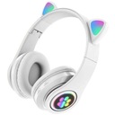 Bluetooth 5.0 FM slúchadlá skladacie LED CAT EARS